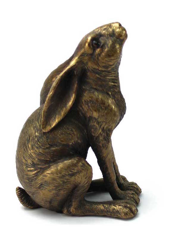 Bronze Colour Moon Gazing Hare