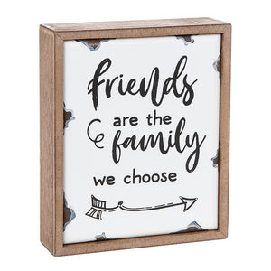 Old Enamel Style Plaque - Friends are the family we choose