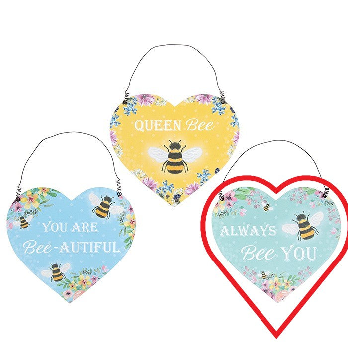 Wooden handing bee plaque - Always BEE you - ONE SUPPLIED