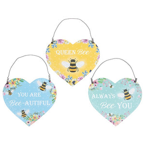 Wooden hanging bee Plaque - Queen Bee Style - ONE SUPPLIED