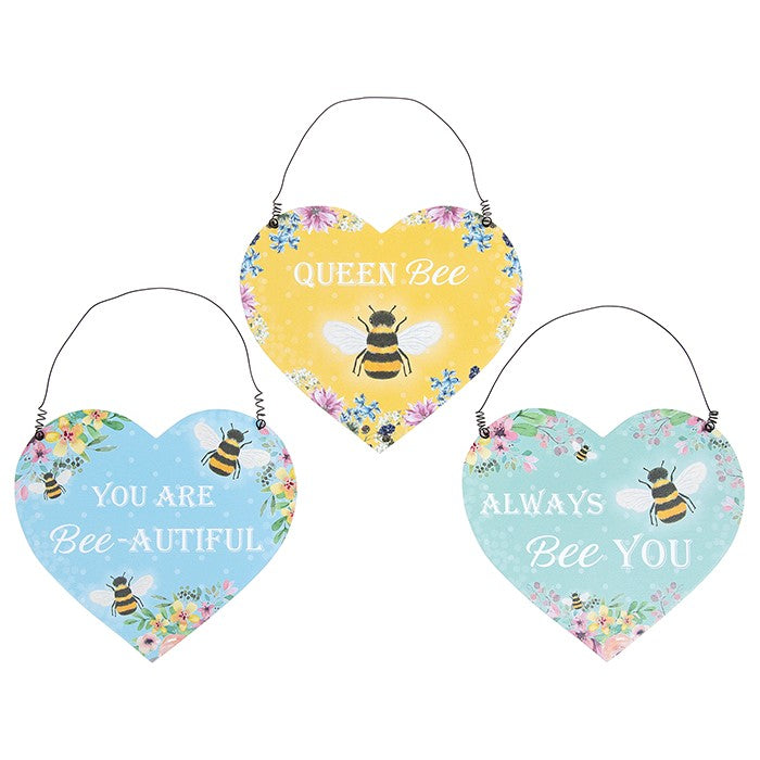 Wooden hanging bee Plaque - Queen Bee Style - ONE SUPPLIED