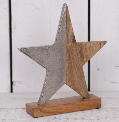 Aluminium and Wood Star 27cm