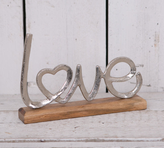 Metal love letter ornament