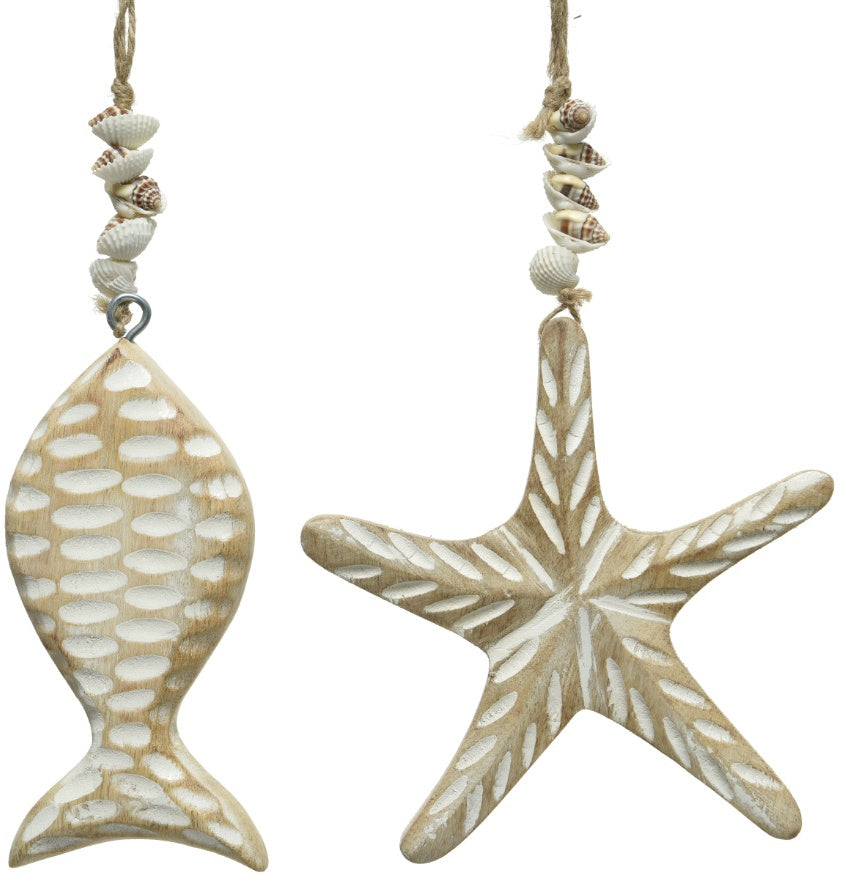 Hanging Mangowood Fish and startfish set