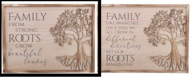 Tree of life Plaque - Family from Strong roots grow a beautiful family