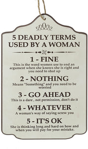 Deadly Terms Plaque used by women, 45cm