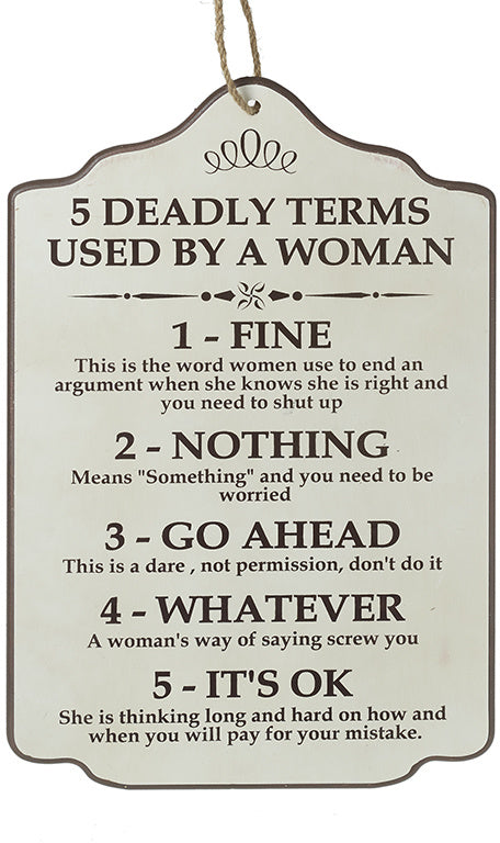 Deadly Terms Plaque used by women, 45cm