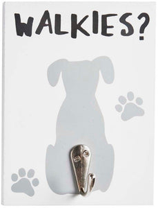 Walkies Dog Plaque With Hook, 13.5cm