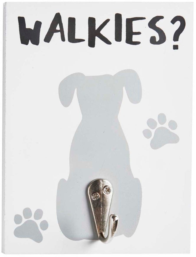 Walkies Dog Plaque With Hook, 13.5cm