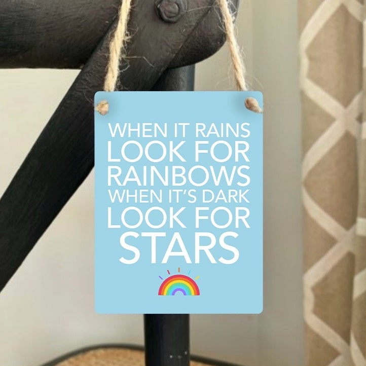 Look for Rainbows Mini Metal Sign