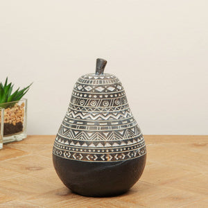 African Style Ornate Pear Decorative Ornament