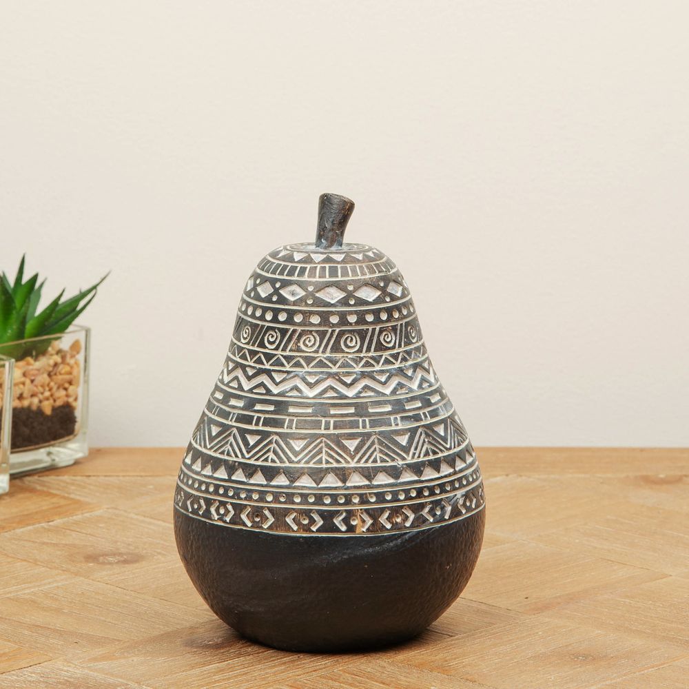 African Style Ornate Pear Decorative Ornament