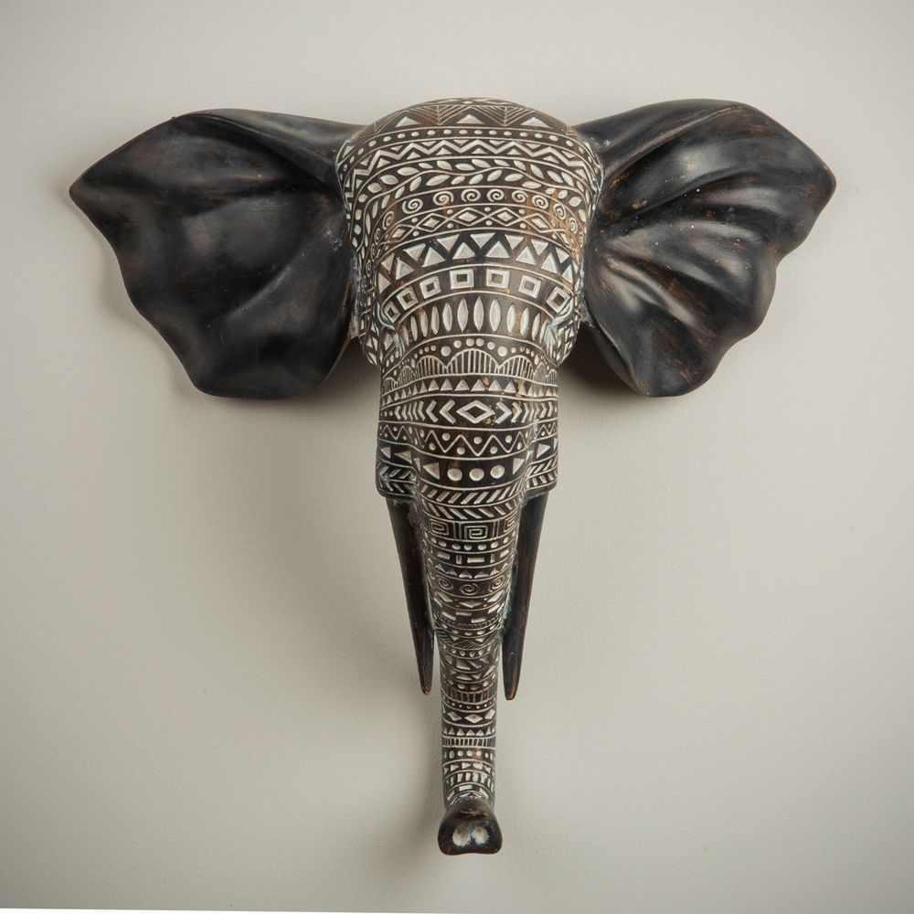 African Style Ornate Wall Hanging Elephant Mask – Homes at Heart 19