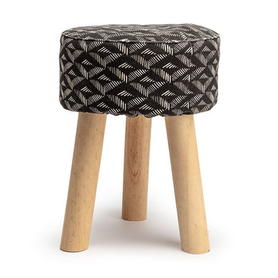 Aztec Fabric Stool Black