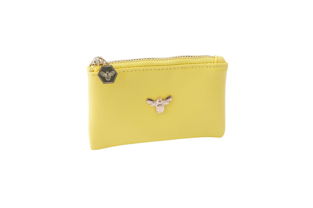 The Beekeeper Lemon Purse with Gold Bee Emblem