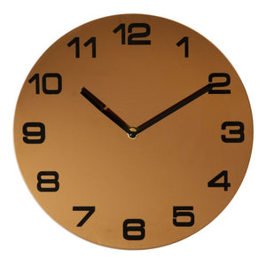 Rose Gold Finish Round Wall Clock Arabic Dial
