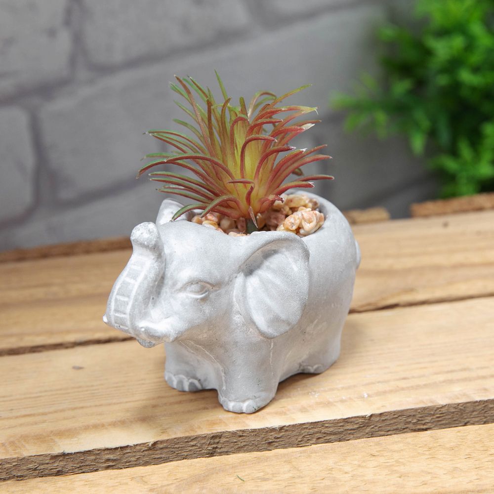 Mini Cement Elephant Planter