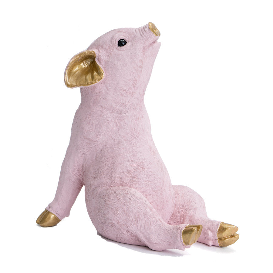 Posh Pets - Pink and Gold Pig - Hand Painted