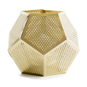 Pentagon Shaped Metal Candle Holder - Gold