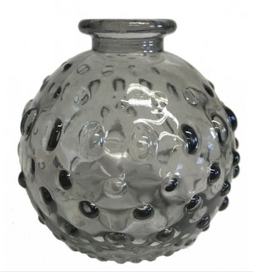 Decorative Dimple Glass Bottle Grey