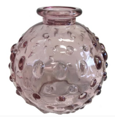 Decorative Dimple Glass Bottle Pink