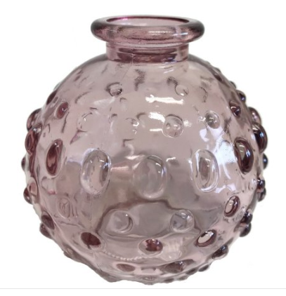 Decorative Dimple Glass Bottle Pink