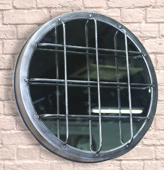 Industrial Metal Porthole Mirror