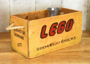 Lego Bricks Yellow Hardwood Box Homes at Heart 19