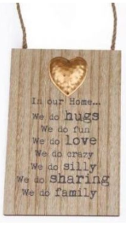 Hanging Metal Heart Plaque - In our Home