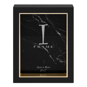 5" X 7" - IFRAME WOOD FINISH PHOTO FRAME BLACK & GOLD