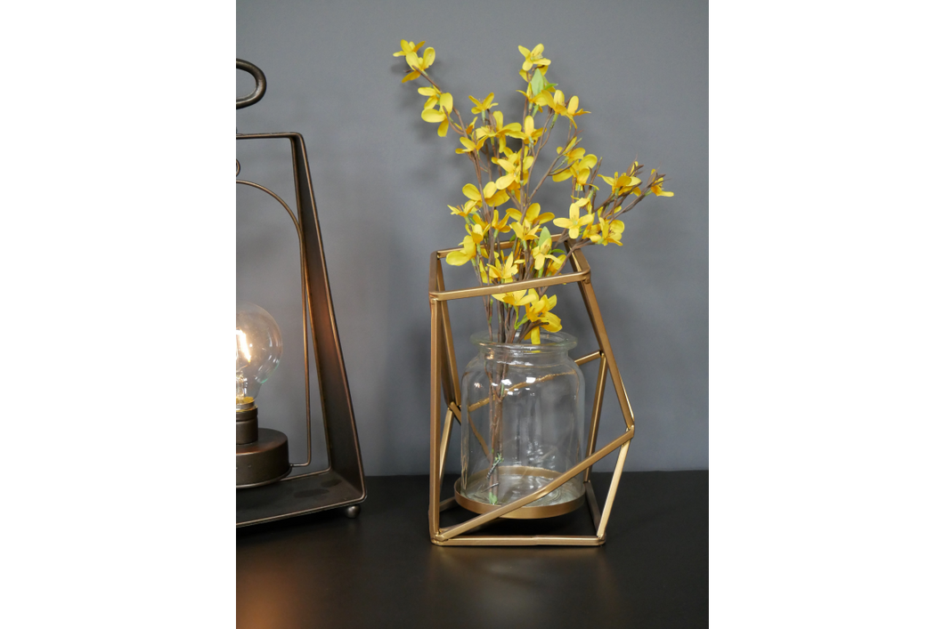 Metal flower holder - Gold colour