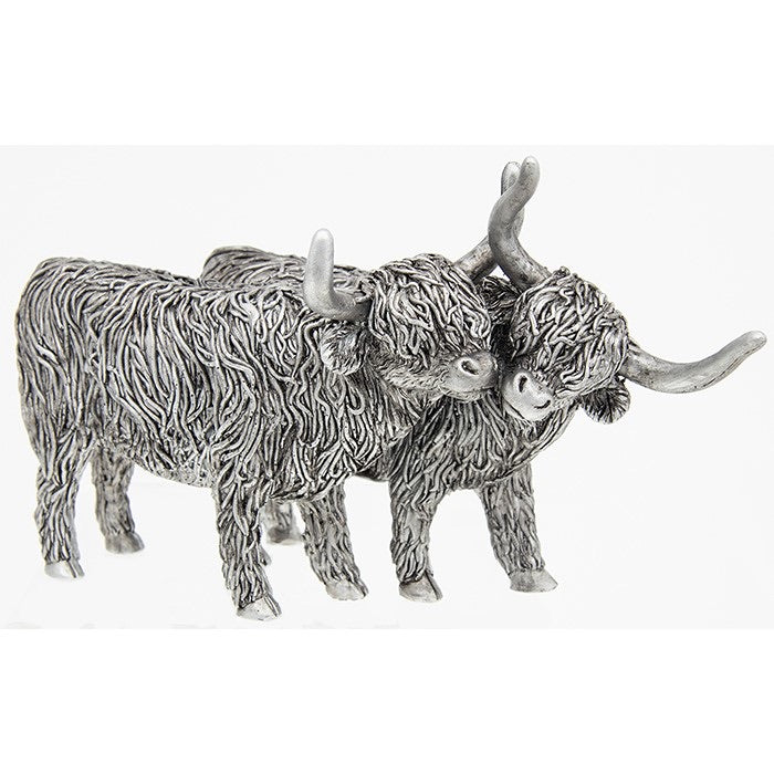 Highland cow and calf - silver colour