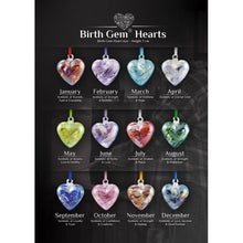 Load image into Gallery viewer, Birth Gem Hearts by Nobile Glass - March
