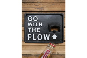 Go with the flow cast iron bottle opener