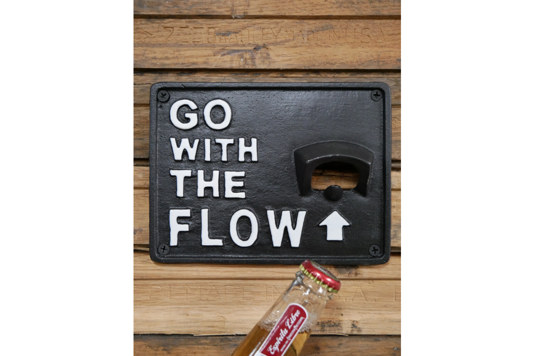 Go with the flow cast iron bottle opener