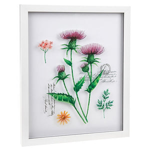 Thistle Flower Picture with White Frame