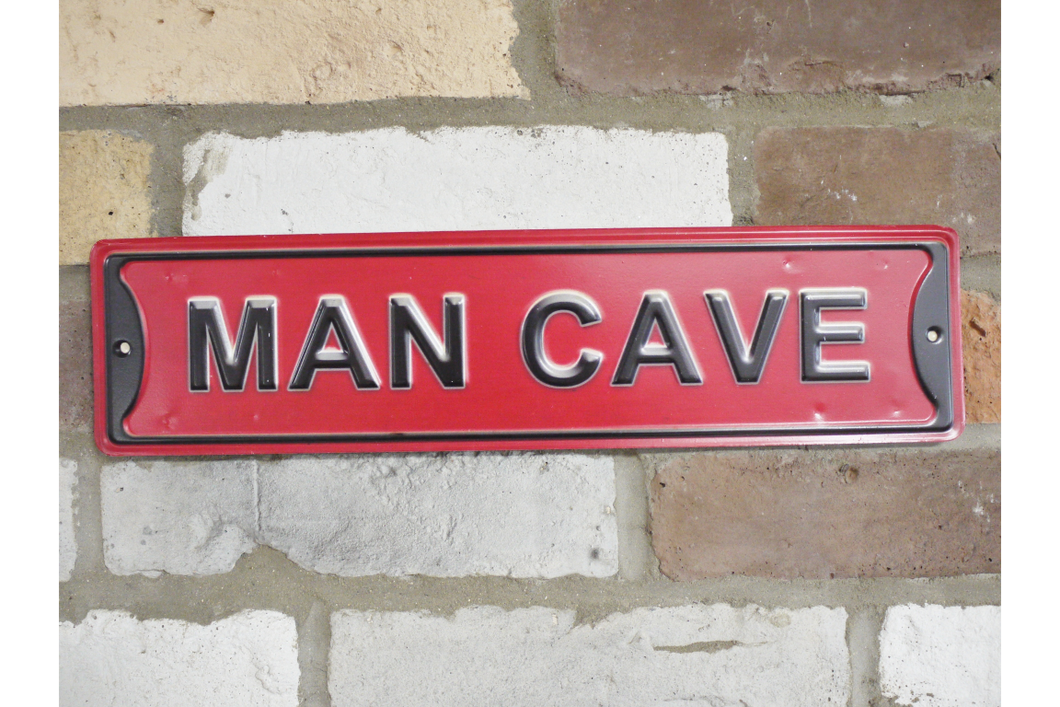 Man Cave light metal wall plaque