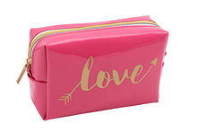 Load image into Gallery viewer, &#39;LOVE&#39; ARROW PINK OH SO PRETTY MAKE UP BAG/TOILETRY
