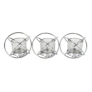 Triple Silver/Glass Knot T-Light Holders