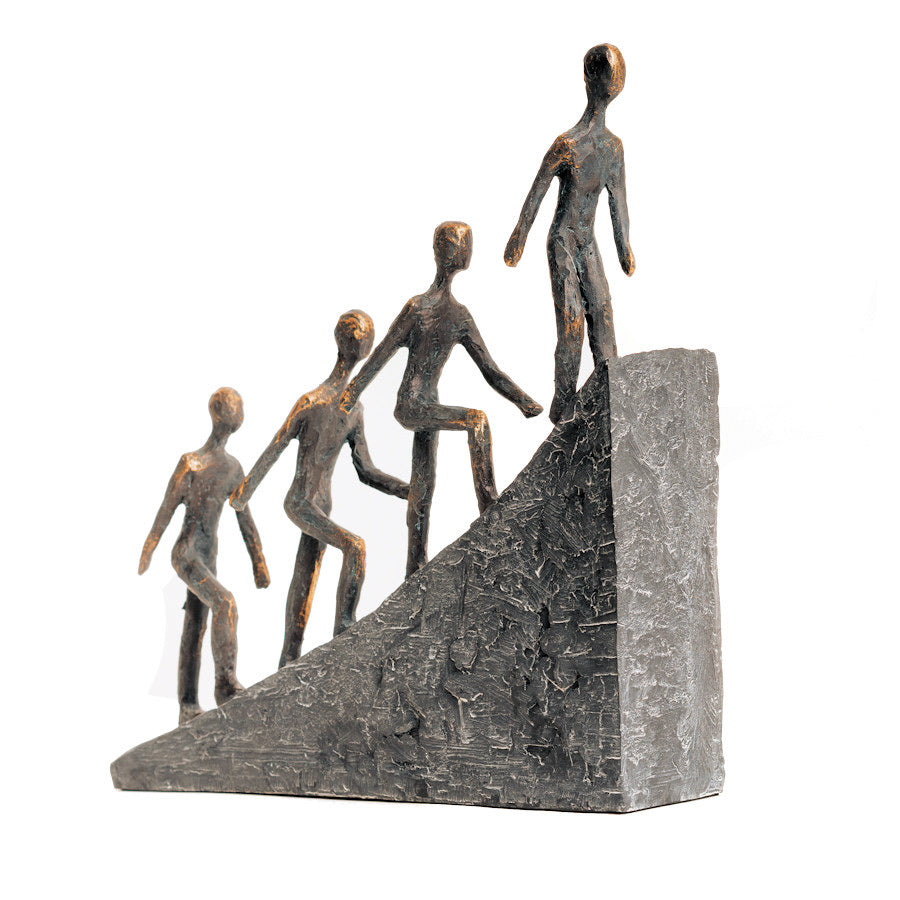 Four hill walkers sculpture