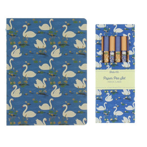 SWAN LAKE COPTIC BOUND JOURNAL & PAPER PENS SET