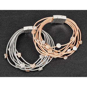 Equilibrium Leather bracelet - Silver