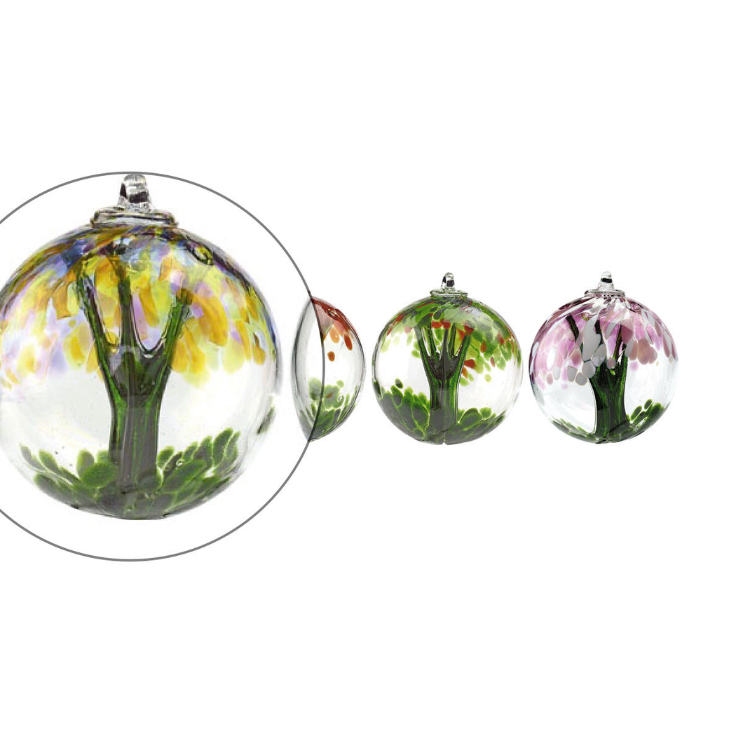 Tree of Life Handmade Glass Ball - Four colours available