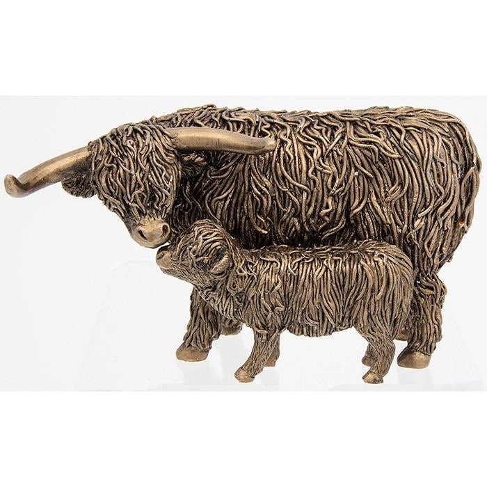 Highland cow and wee calf ornament (LARGE)