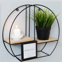 Load image into Gallery viewer, Round Metal Wall Shelf with 4 x 4 Frame
