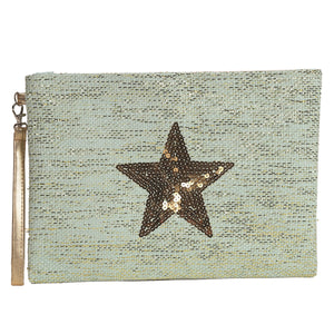 Star Cosmetic Bag Teal 20x28cm