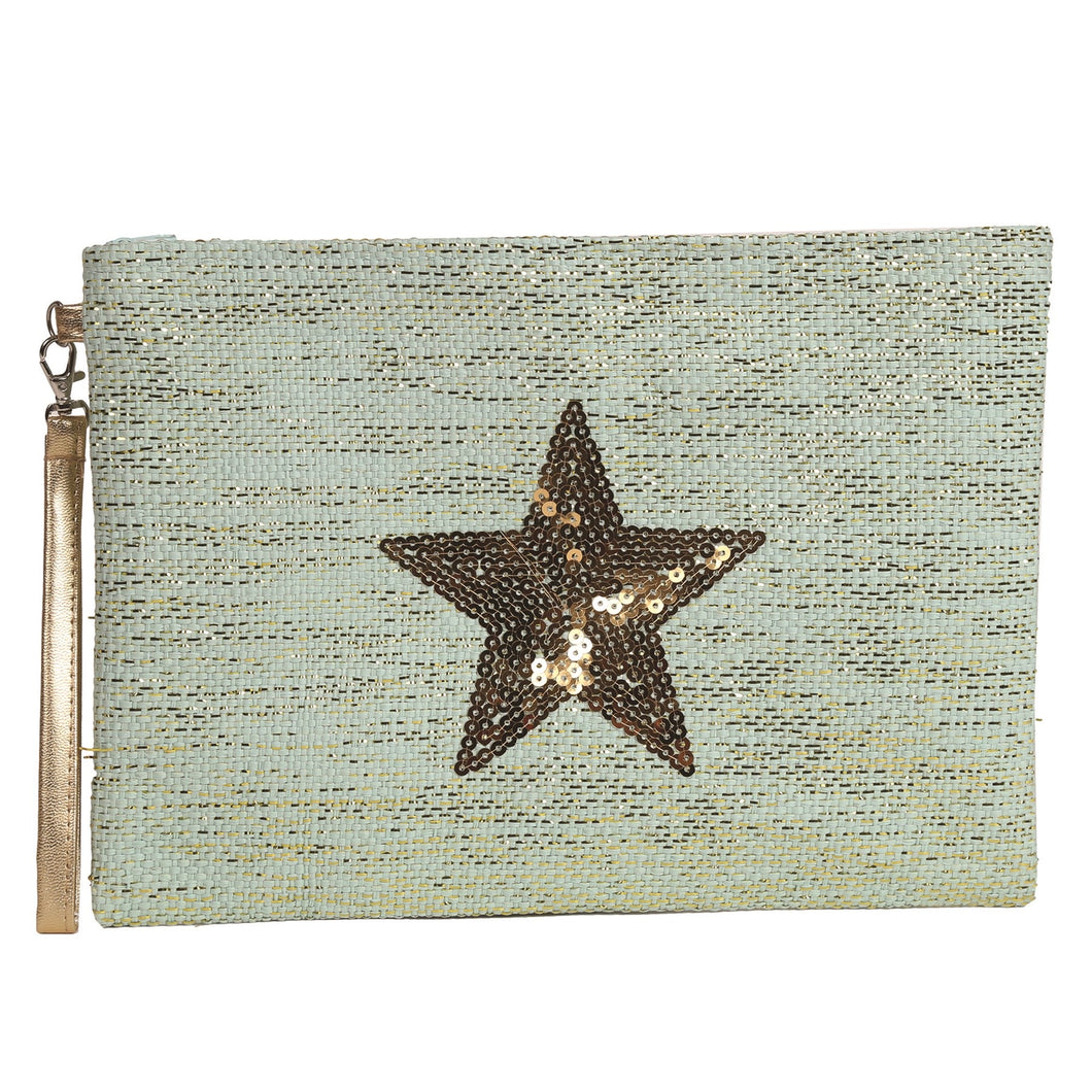 Star Cosmetic Bag Teal 20x28cm