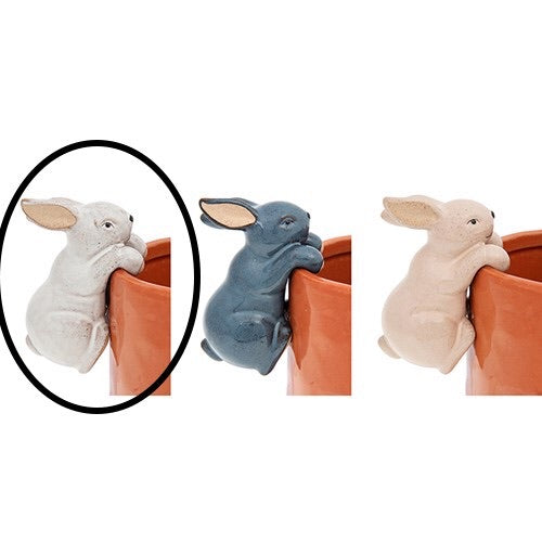 Rabbit hanging pot pal white