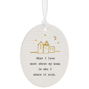 Thoughtful words ceramic oval plaque - Home
