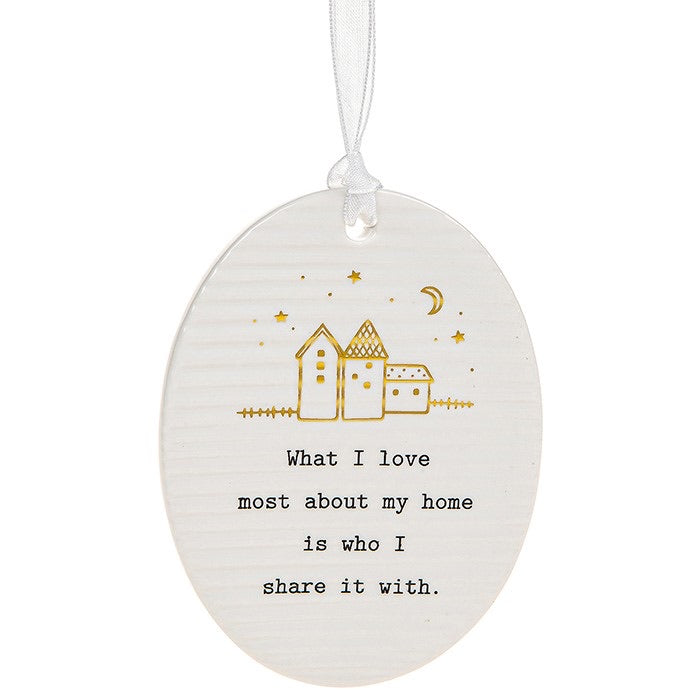 Thoughtful words ceramic oval plaque - Home